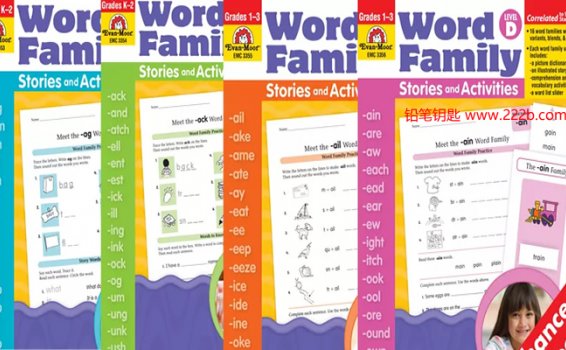 《Evan Moor Word family全四册》涵盖500个单词附答案 百度云网盘下载
